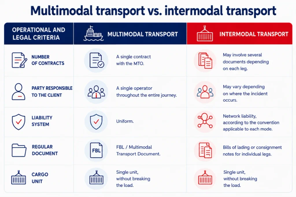 multimodal vs intermodal transport infographic